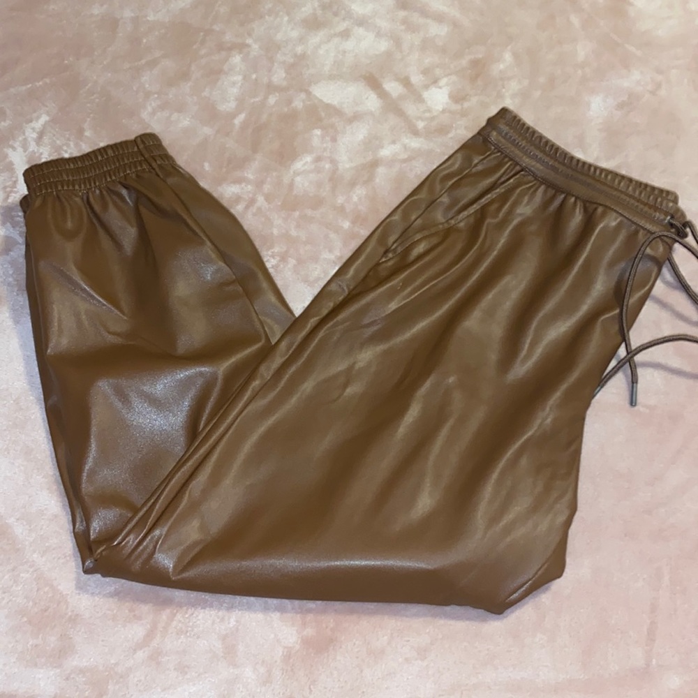Target faux leather joggers